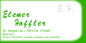 elemer hoffler business card