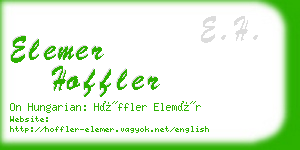 elemer hoffler business card